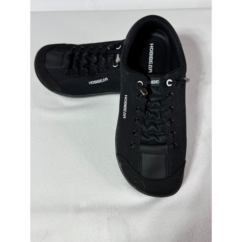 Hobibear Barefoot Shoes Mens 41 Black Minimalist Canvas Sneakers GST0071S Wide